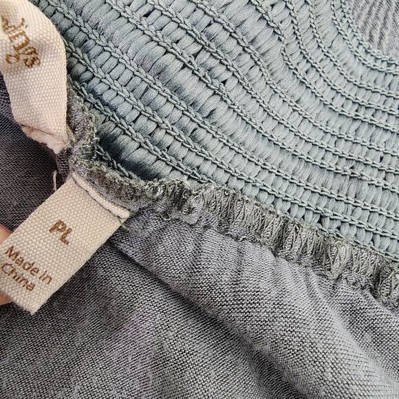 Soft Surroundings Pants Womens Size PL Pull On Gauze Green Wide Legs Coastal - Picture 10 of 11